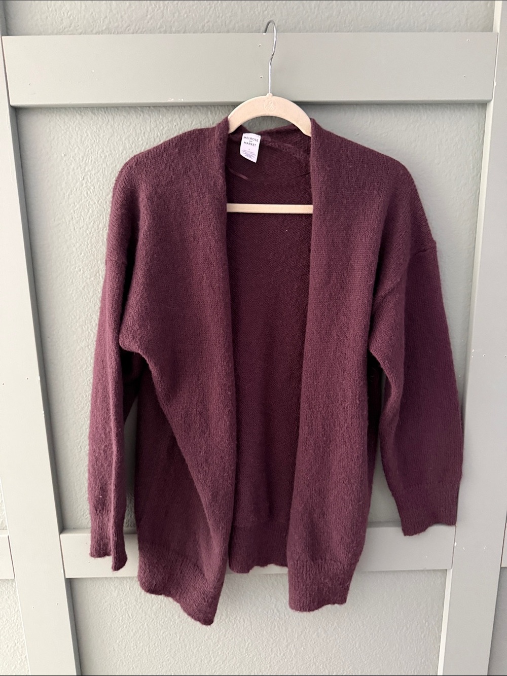 Melrose and Market Lightweight Polyester Cardigan - Plum - Size Small